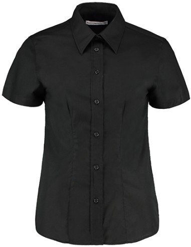 KUS-KK360-Womens Tailored Fit Workwear Oxford Shirt Short Sleeve